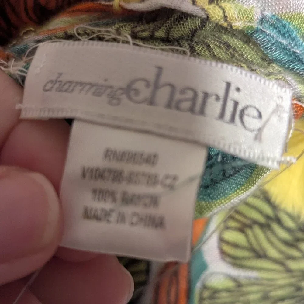 NWT Charming Charlie Scarf Orange Lime Citrus Splash Tassel Fringe Infinity Boho
